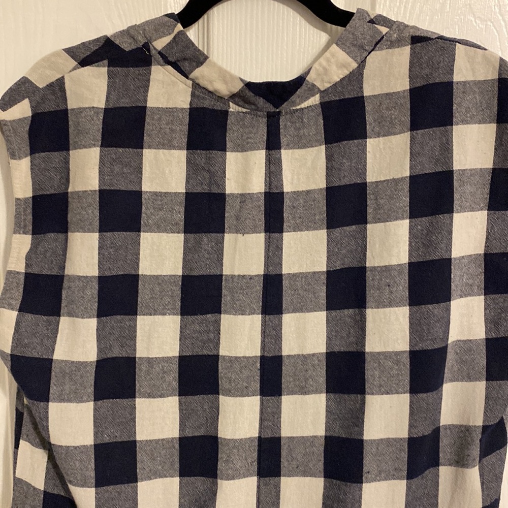 Ladies Tunic, Shirt Dress, black & white plaid, with 2 front pockets. GUC - Picture 6 of 7